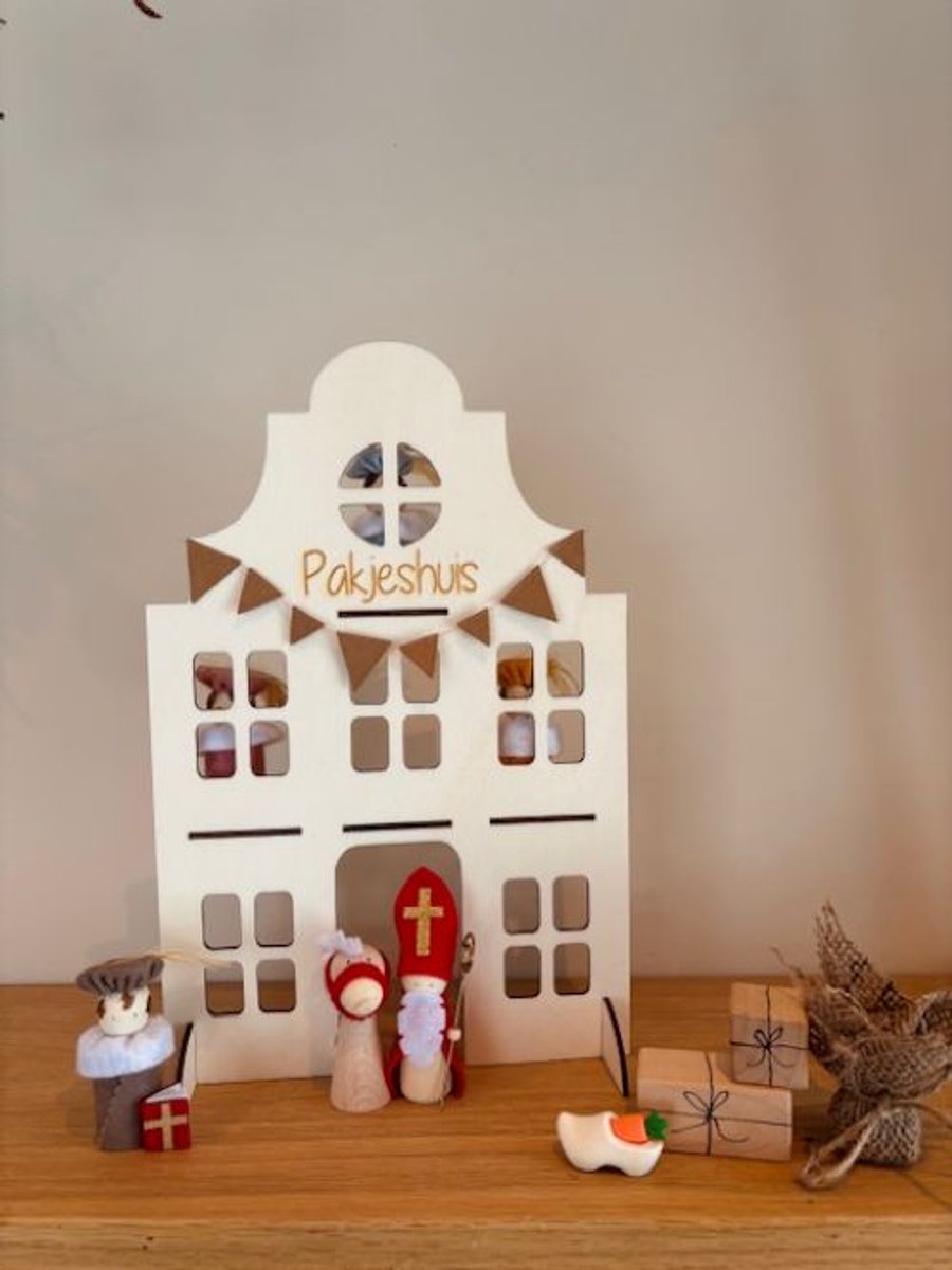 Houten Grachtenpand Pakhuis | Speelhuis voor Pegdolls | Sfeervol Amsterdam Huis - Sinterklaas en Piet